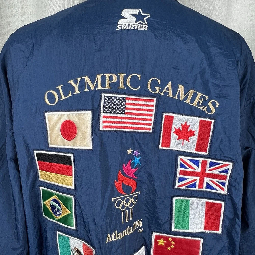 Vintage‎ 1996 Starter Men's XL Olympic Atlanta Summer Games Jacket Flag Patches